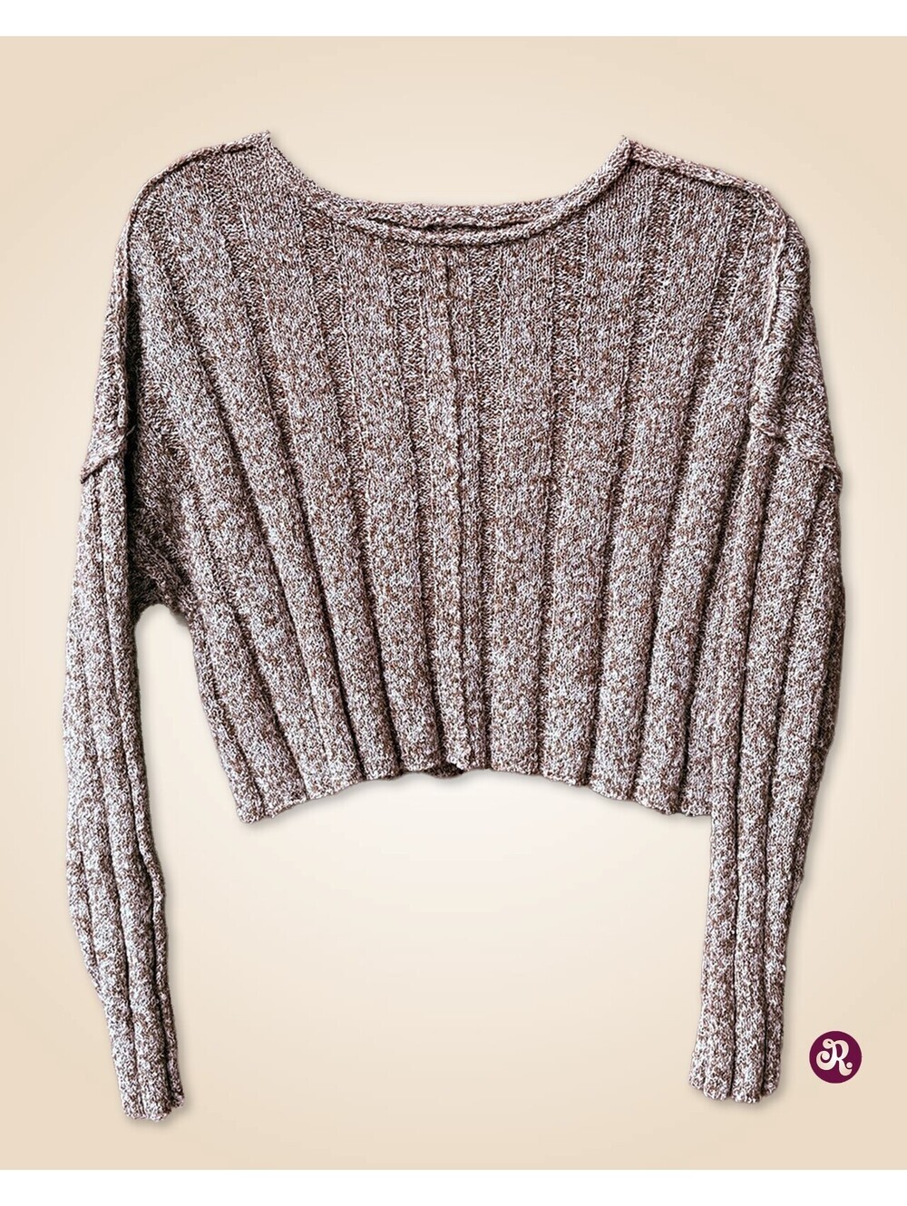 O'Neill Brown Textured Ribbed Knit Sweater Size S
